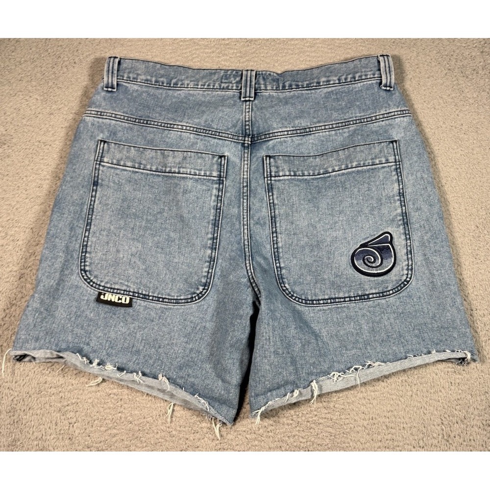 JNCO Twin Cannon Jean Shorts Mens 38 Blue Baggy Streetwear Skater Retro Y2K‎